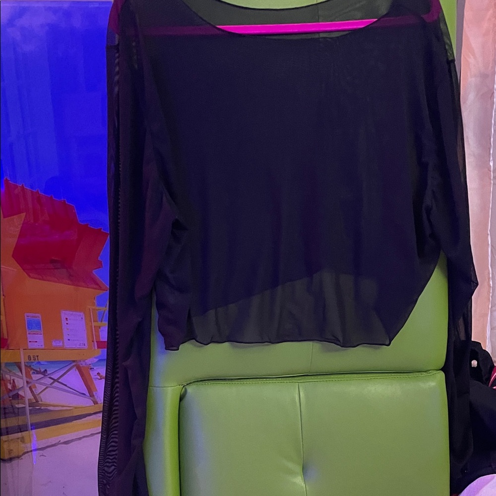 Source Unknown Black Sheer Blouse